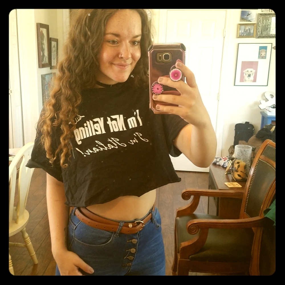 SOLD ITALIAN joke funny crop top